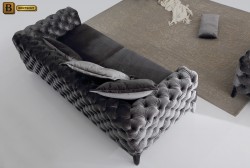 кушетка капитоне Скиллачи серая